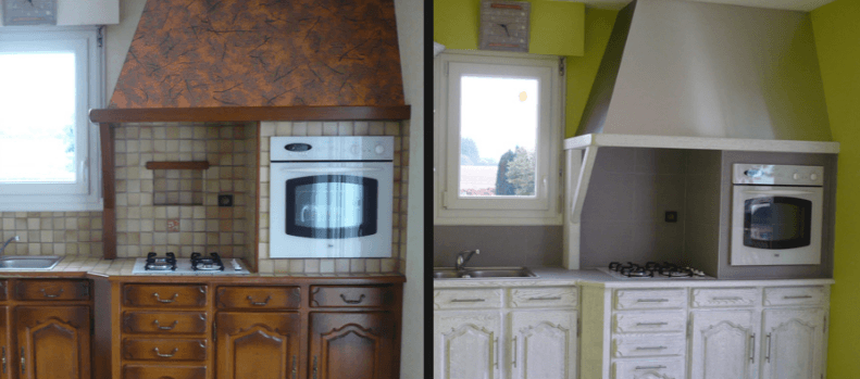 découvrez notre cuisine en chêne rénovée, alliant charme authentique et modernité pour un espace chaleureux et fonctionnel.