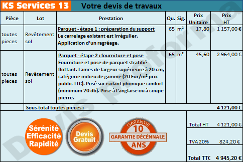 obtenez facilement votre devis parquet personnalisé et découvrez nos offres exclusives pour tous types de revêtements de sol en parquet. comparez les prix et choisissez la meilleure option pour votre projet.