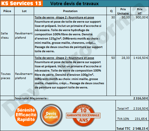 obtenez un devis gratuit et personnalisé pour la pose de toile de verre. comparez les prix et choisissez le meilleur artisan pour vos travaux de rénovation.