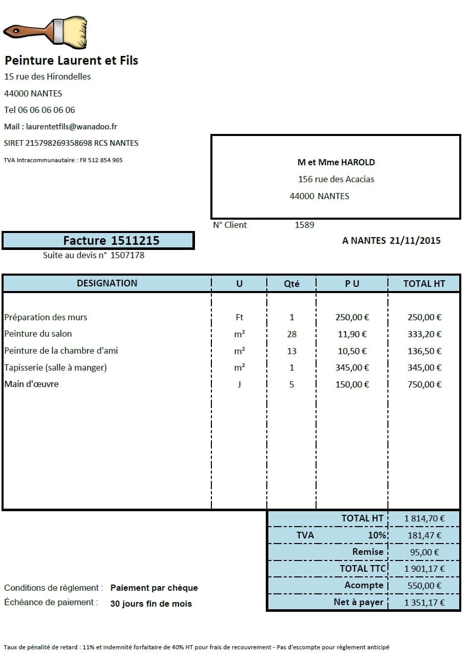 obtenez une facture de peinture claire et détaillée pour vos travaux de rénovation ou décoration. suivez nos conseils pour une facturation transparente et professionnelle.