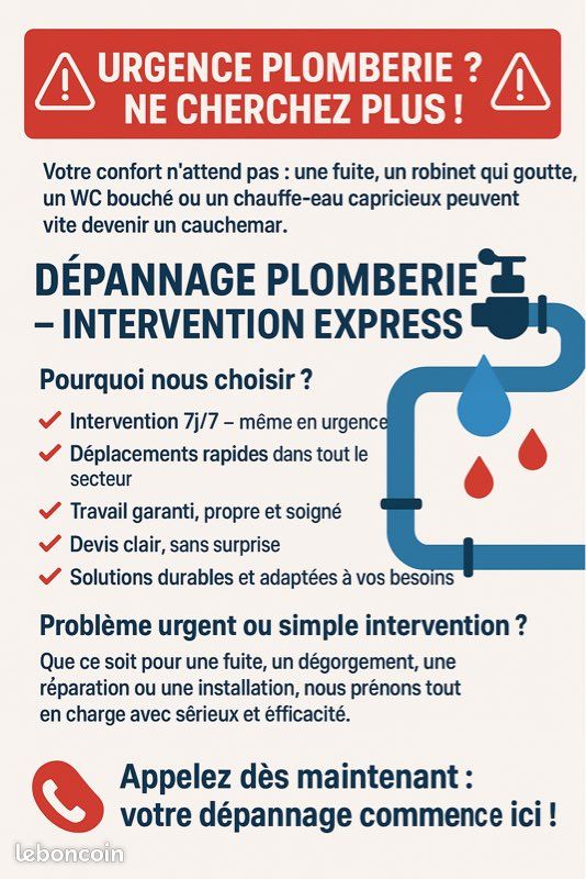 besoin d'une urgence plomberie ? nos solutions rapides et efficaces interviennent 24/7 pour résoudre tous vos problèmes de plomberie sans délai.