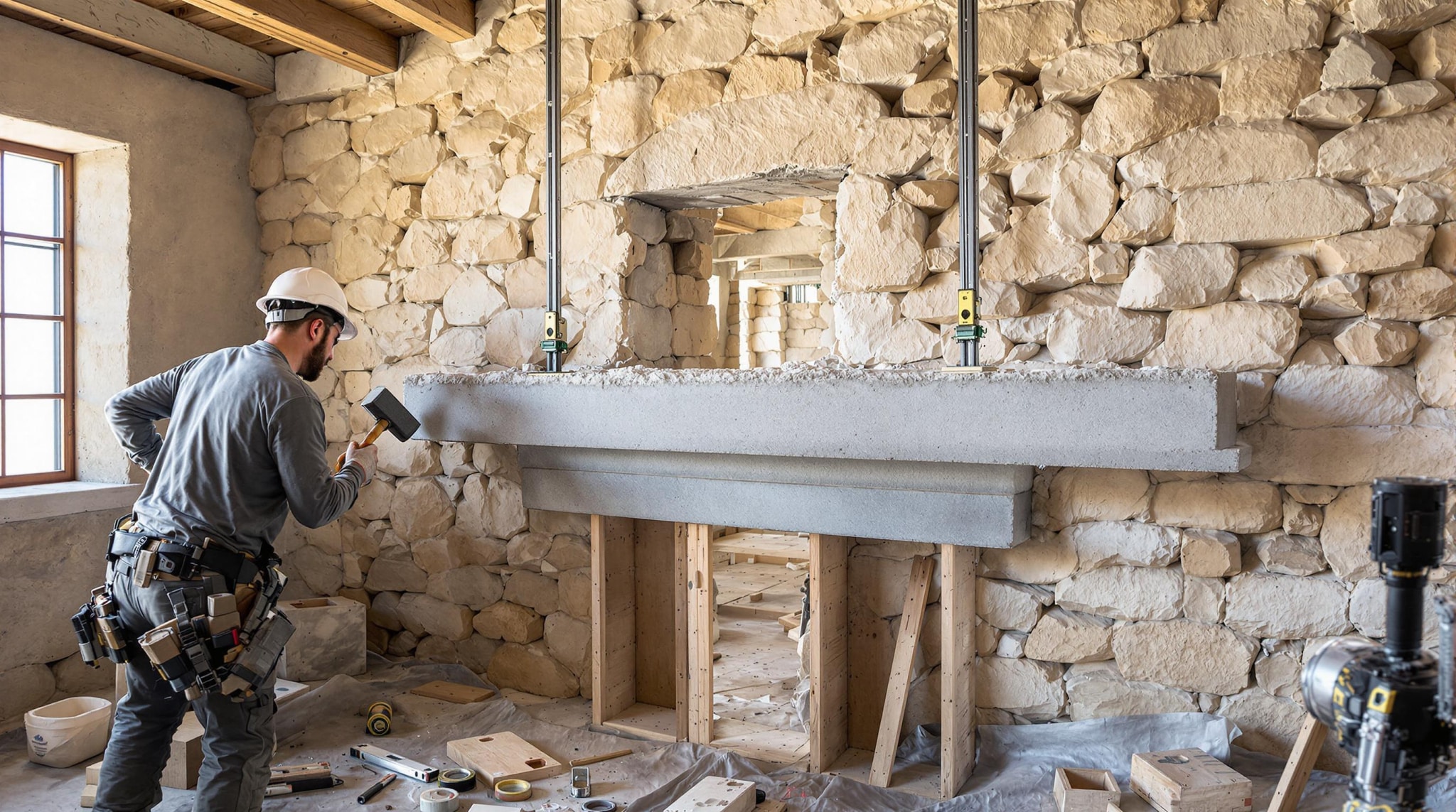 service professionnel de démolition de murs en pierre, rapide et sécurisé, pour vos projets de rénovation ou construction.