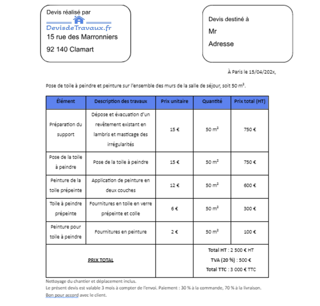 obtenez un devis peinture personnalisé rapidement et gratuitement pour tous vos travaux de peinture intérieure et extérieure.