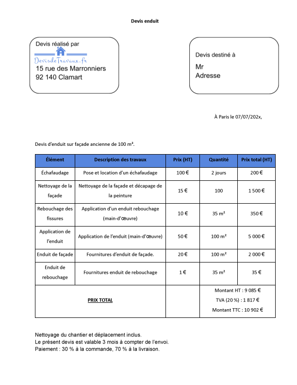 découvrez un exemple de devis pour le crépis de maison et maîtrisez le budget de vos travaux de façade grâce à nos conseils pratiques.