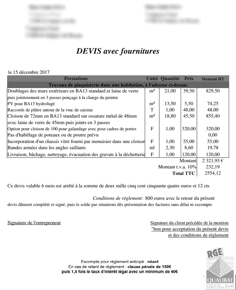 obtenez un exemple de devis pour la pose d'un faux plafond en placo, détaillé et clair, afin de planifier efficacement vos travaux de rénovation ou construction.