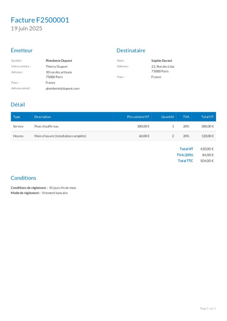 obtenez un exemple de devis plombier détaillé et transparent pour vos travaux de plomberie. comparez facilement les prix et services avant de choisir votre professionnel.