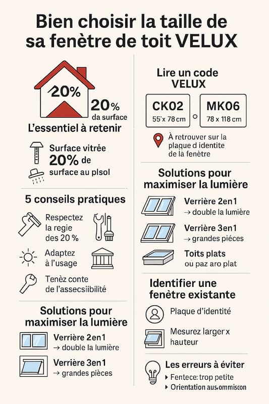 découvrez notre guide des tailles de velux pour choisir facilement la fenêtre de toit adaptée à votre espace. conseils pratiques et mesures précises pour vos projets.