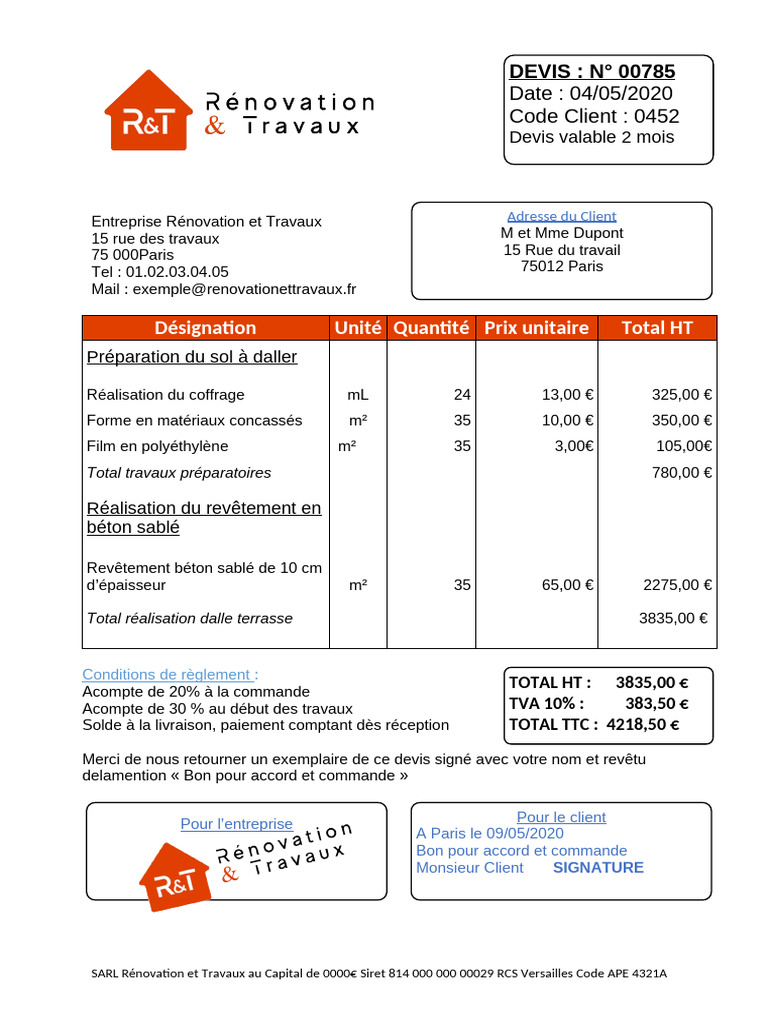 découvrez notre modèle de devis rénovation, facile à personnaliser, pour planifier efficacement vos travaux et maîtriser votre budget.