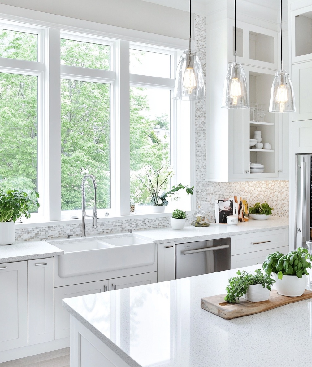 découvrez une cuisine moderne blanche, élégante et lumineuse, alliant design épuré et fonctionnalité pour un espace de vie convivial et raffiné.