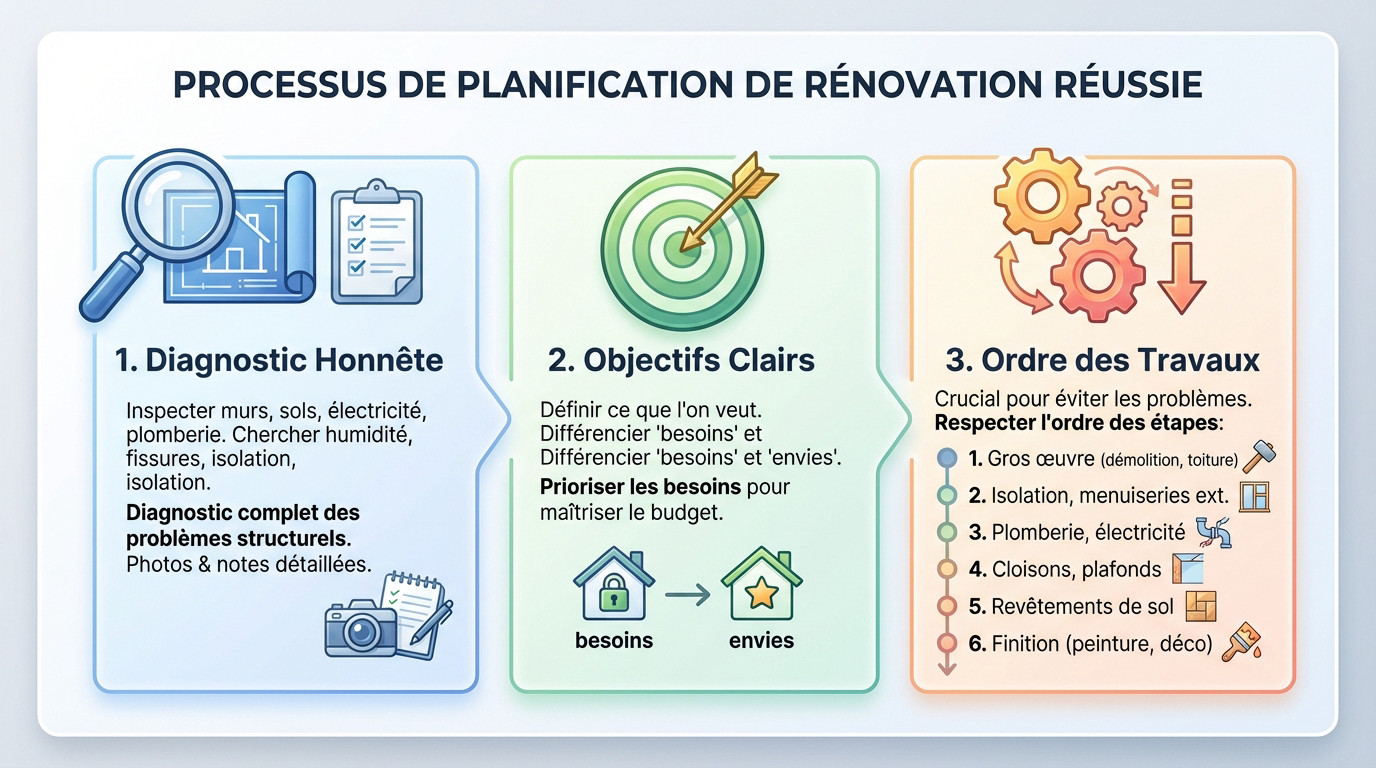 découvrez l'ordre idéal des travaux de rénovation pour optimiser votre projet, économiser du temps et garantir un résultat de qualité.