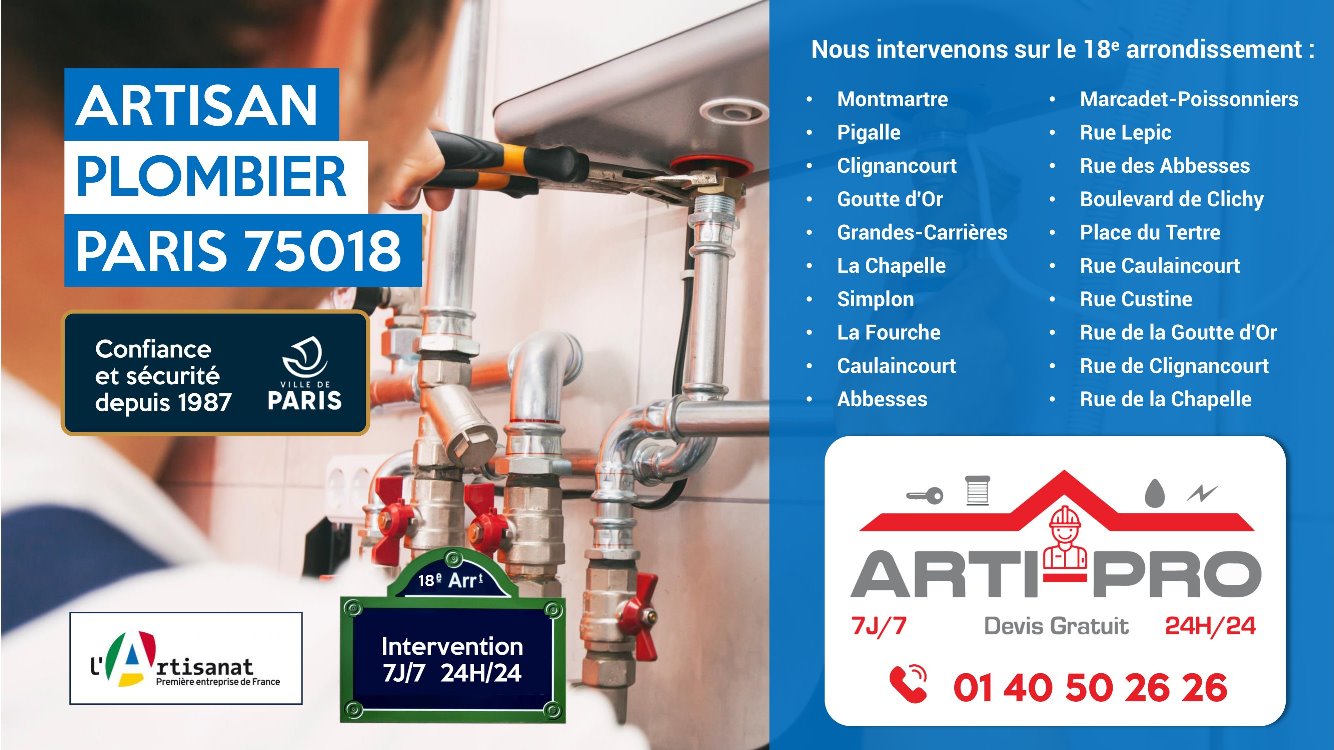 plombier 18e : intervention rapide et efficace pour tous vos problèmes de plomberie dans le 18e arrondissement. dépannage 24/7 garanti.